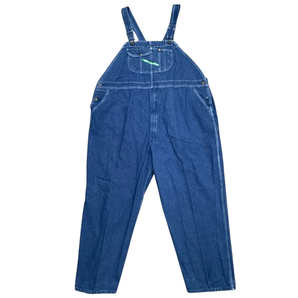 KEY Imperial Denim Overalls Men's Size W56 L30‎ Blue Cotton Workwear Carpenter